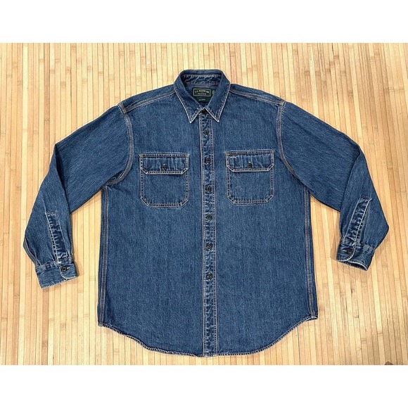 Filson Other - CC Filson Denim Jean Button Up Heavy Work Shirt Pockets Men’s Size Large